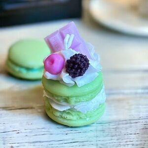 ⚠️SALE Candle // Handmade Green Life-size Macaroon Soy Wax Candle SEND OFFERS